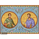 22k Holy Saints Unmercenaries - Gold Leaf Background Orthodox Icon