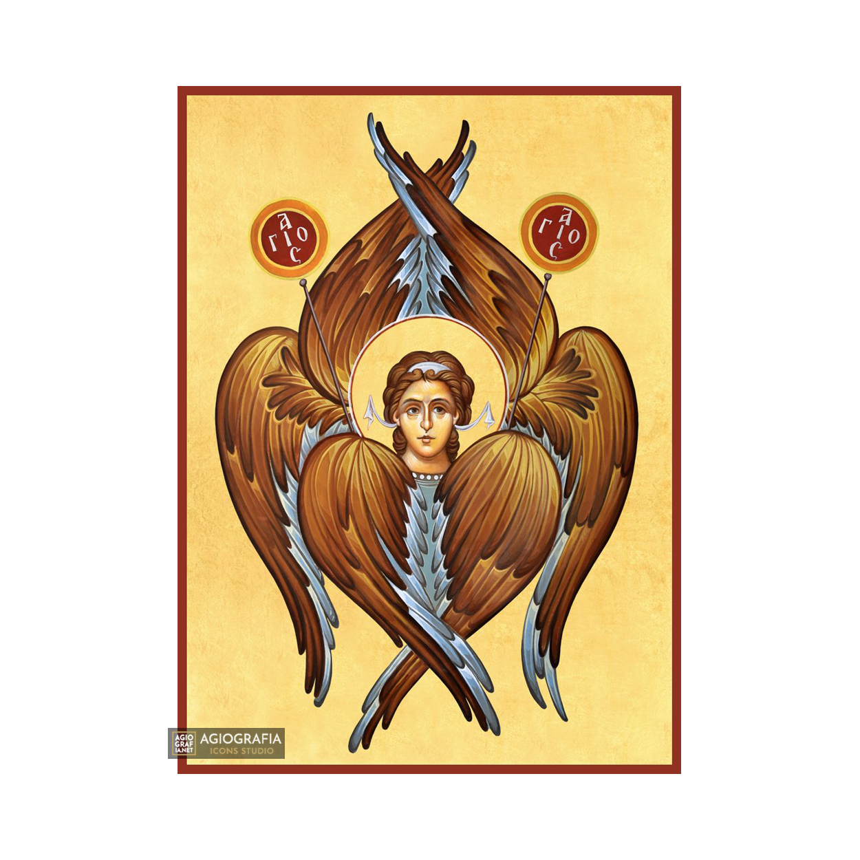 22k Seraphim Gold Leaf Background Christian Orthodox Icon