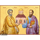 22k Sts Apostles Peter and Paul - Gold Leaf Background Orthodox Icon