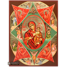 Theotokos the Unburnt Bush Christian Icon with Matte Gold Leaves
