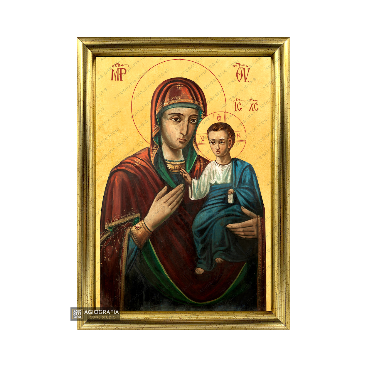 22k Virgin Mary - Exclusive Framed Gold Leaf Orthodox Icon