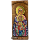Virgin Mary Ancestors - St Anne St Maria Greek Gold Print Carved Icon