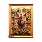 Virgin Mary Tree of Jesse Greek Orthodox Wood Icon with Gold Leaf
