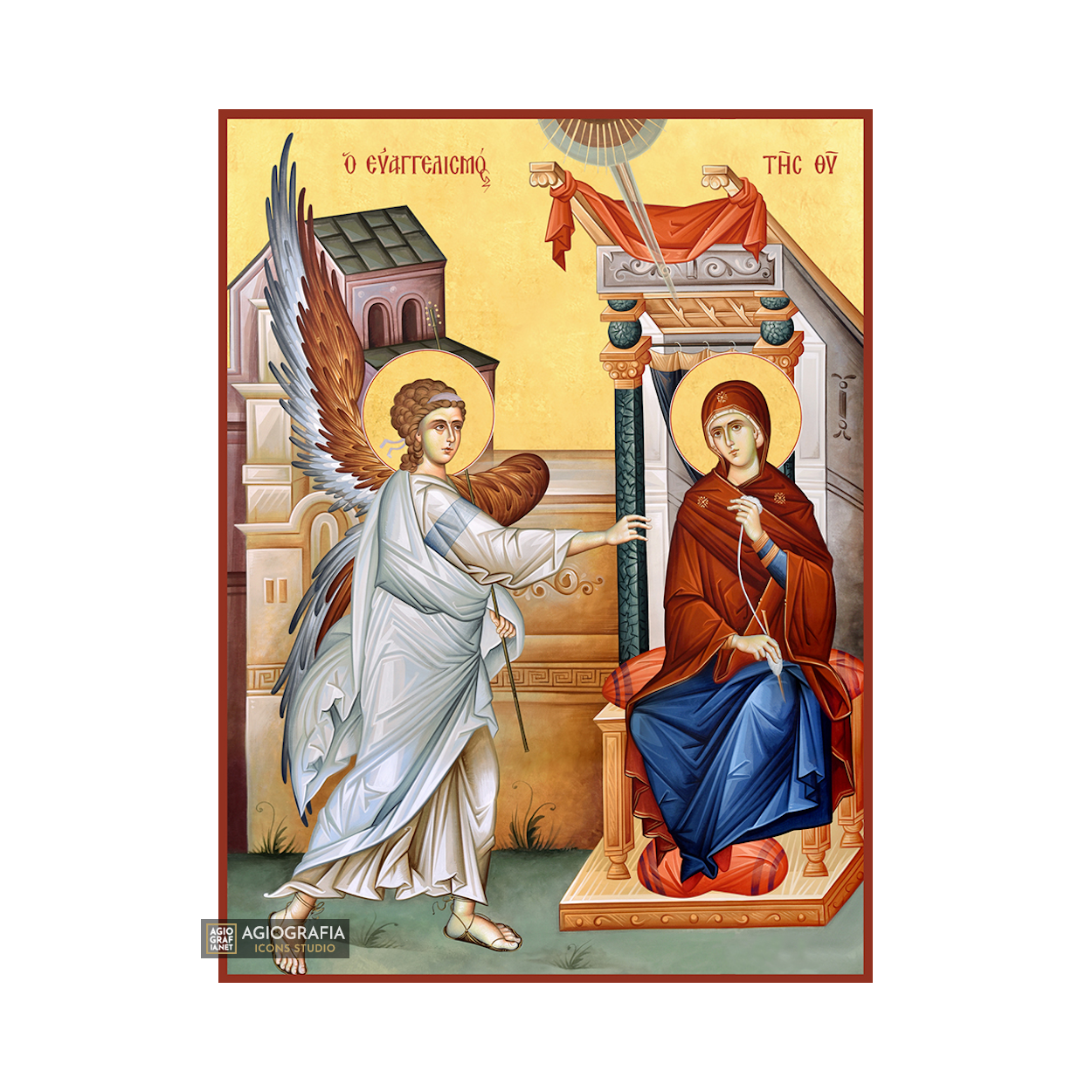 22k Annunciation of the Theotokos - Gold Leaf Christian Orthodox Icon