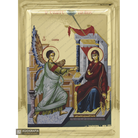 Annunciation of the Theotokos Christian Icon Wood with Gilding Effect