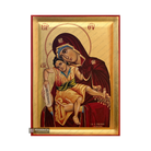 Virgin Mary Axion Esti Orthodox Icon on Wood with Gold Leaf
