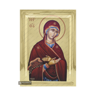 Virgin Mary Deesis Eastern Christian Icon on Wood with Gilding Effect