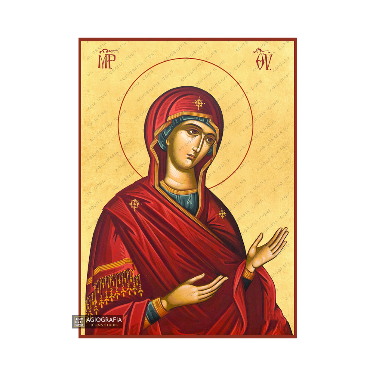 22k Virgin Mary Deesis - Exclusive Mt Athos Gold Leaf Orthodox Icon
