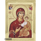Virgin Mary the Directress Orthodox Wood Icon with Gilding Effect
