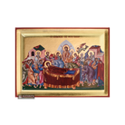 Virgin Mary Dormition Greek Orthodox Wood Icon with Gold Leaf