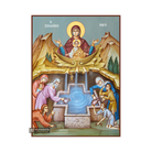 Virgin Mary Fountain of Life Greek Icon with Blue Background