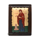 Virgin Mary Gerontissa Greek Orthodox Wood Icon with Gold Leaf