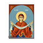 Virgin Mary Holy Cincture Byzantine Icon with Blue Background