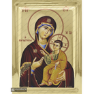 Virgin Mary the Keeper of the Gate (Portaitissa) Icon with Gold Leaf