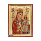 Virgin Mary the Mystical Rose Greek Orthodox Wood Icon with Gold Leaf