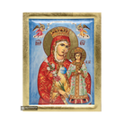 Virgin Mary the Mystical Rose Greek Orthodox Wood Icon with Gold Leaf