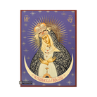 Virgin Mary Ostrobramska Christian Icon with Matte Gold Leaves