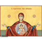 22k Virgin Mary the Platytera - Gold Leaf Background Orthodox Icon