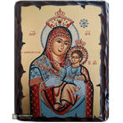 Virgin Mary of Bethleem Greek Orthodox Wood Icon with Gold Leaf