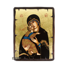 Virgin Mary of Vladimir Greek Orthodox Wood Icon with Gold Leaf