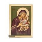 Virgin Mary (Green Background) Christian Icon with Matte Gold Leaves