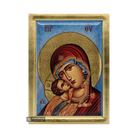 Virgin Mary of Vladimir Byzantine Orthodox Wood Icon with Gold Leaf