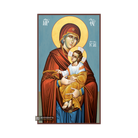 Virgin Mary Holding Infant Christ Greek Icon with Blue Background