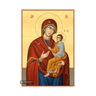 22k Virgin Mary holding Jesus Christian Wood Icon with Gold Leaf