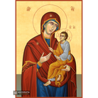 22k Virgin Mary holding Jesus Christian Wood Icon with Gold Leaf