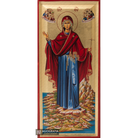 Virgin Mary of Mount Athos Greek Orthodox Wood Icon with Gold Leaf