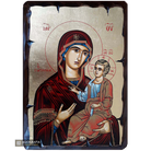 Virgin Mary the Healer Eastern Christian Icon on Wood with Gold Leaf