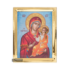 Virgin Mary the Healer Christian Icon on Wood with Gilding Effect