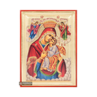 Virgin Mary with Archangels Orthodox Icon with Gold Leaves
