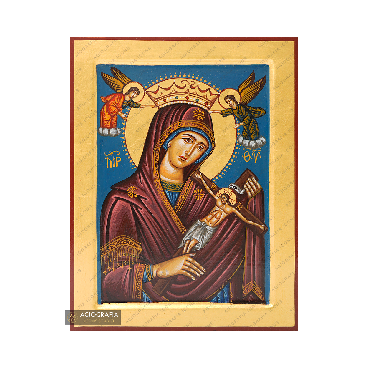 24k Virgin Mary of Charos Handwritten Orthodox Icon