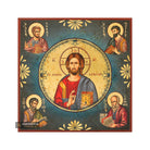 Jesus Christ The Almighty Orthodox Icon on Wood with Matte Gold Leaves Gold Leaf background