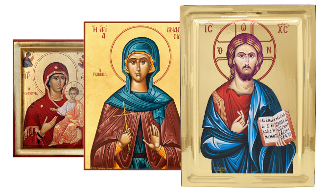 Online Greek Orthodox Icons with Gold Leaf