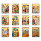 Set of the 12 Feastal Icons - Dodekaorto on Wood with 22k Gold Leaf