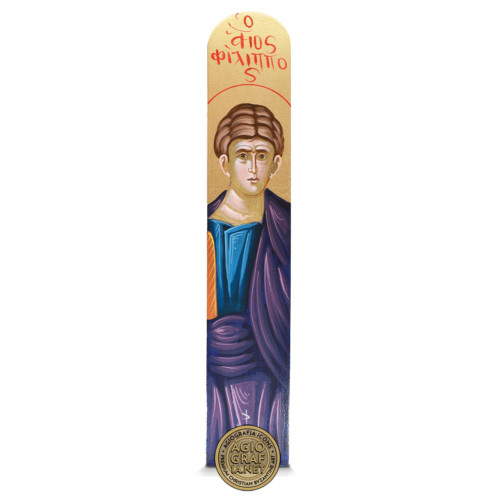 Saint Apostle Phillip Eastern Christian Icon on Wood with Gold Leaf