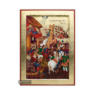 18k Adoration of the Three Magi Orthodox Icon with Gold Leaf