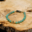 Agate [Green Onyx] 24k Gold Plated Christian Woman Bracelet