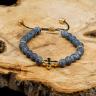 Agate [Black] 24k Gold Plated Christian Woman Bracelet