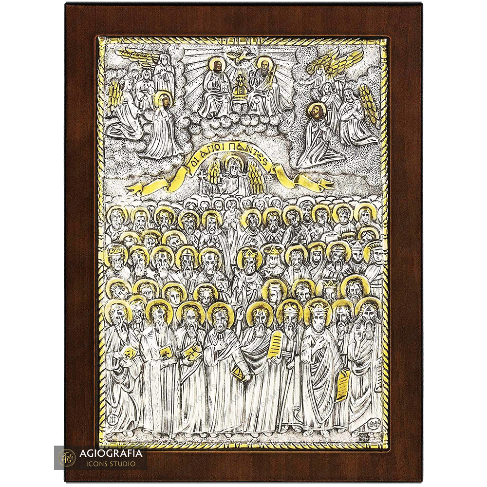 Allerheiligen christlich-orthodoxe versilberte Ikone