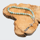 Amazonite Flower 925 Sterling Silver Plated 33 beads Christian Decorative Rosary