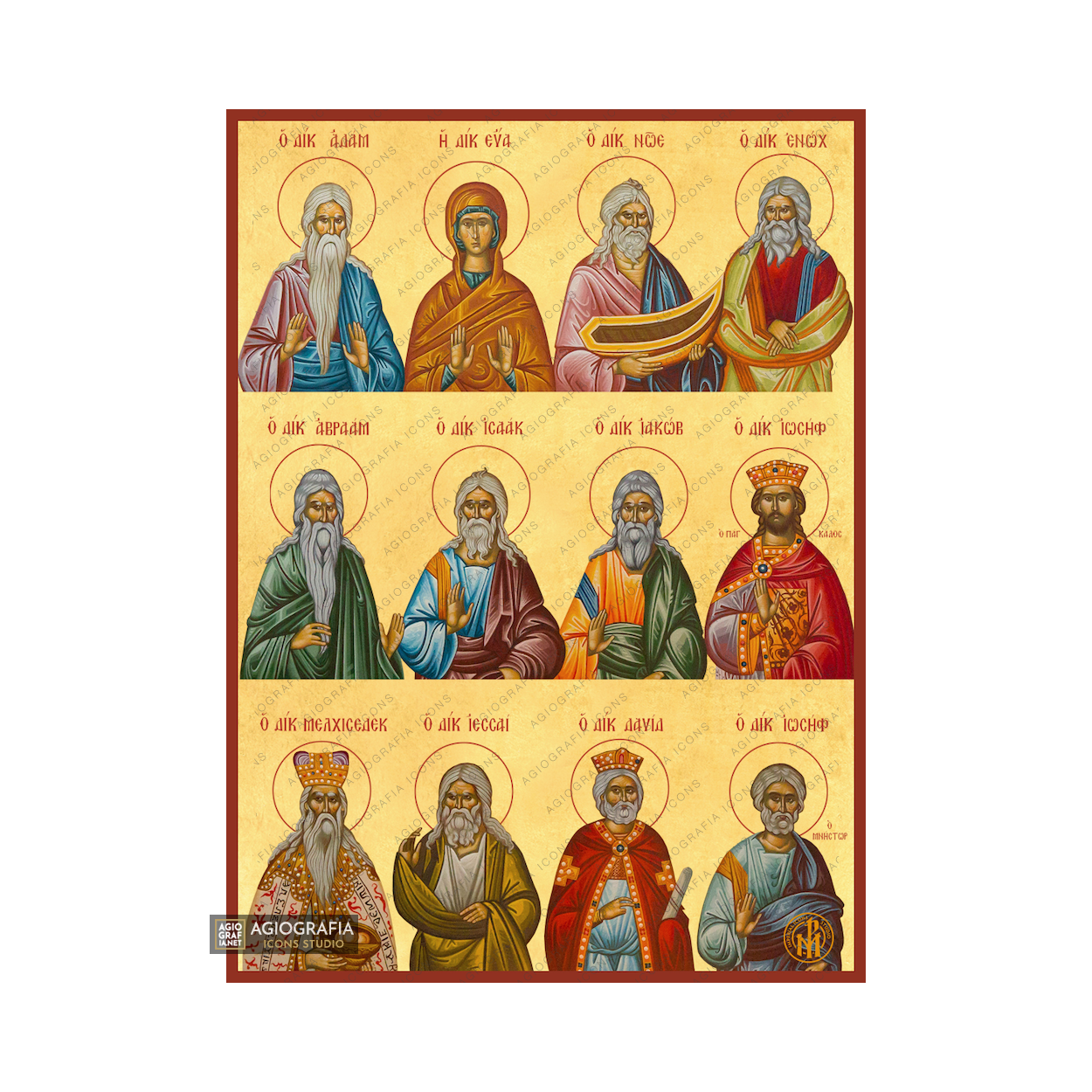 22k Ancestors of Christ - Exclusive Mt Athos Gold Leaf Orthodox Icon