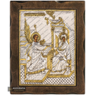 Annunciation of Theotokos Pure Silver and 24k Gold Plated Icon