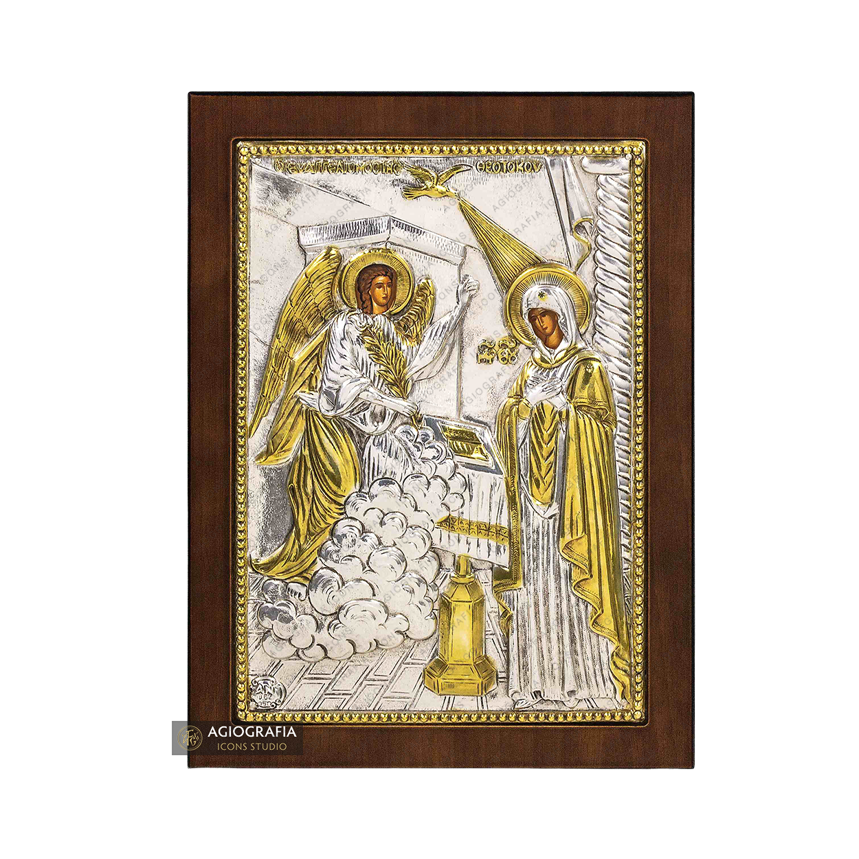 Annunciation of the Theotokos Christian Orthodox Silver Plated Icon