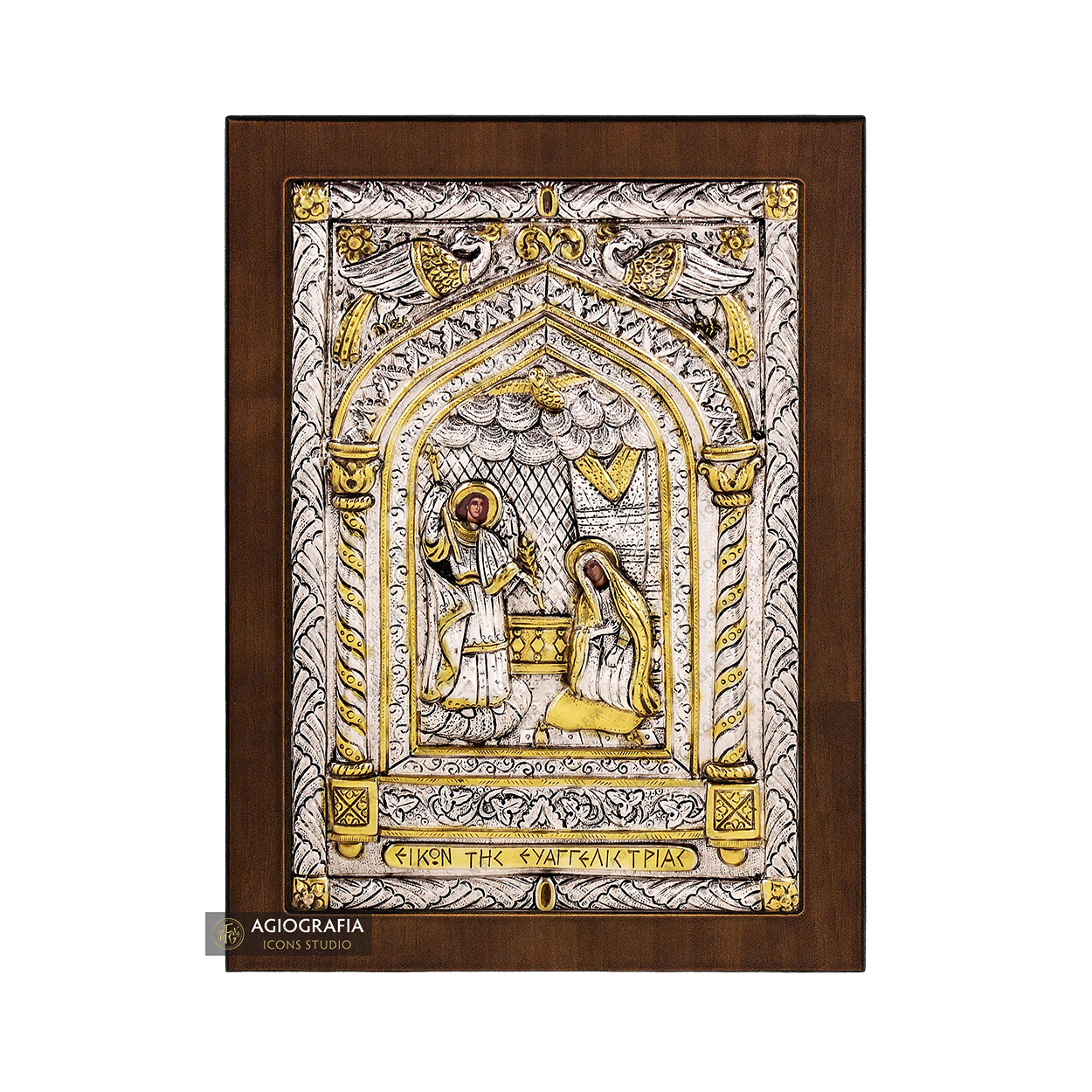 Annunciation of the Theotokos (Tinos) Orthodox Silver Plated Icon