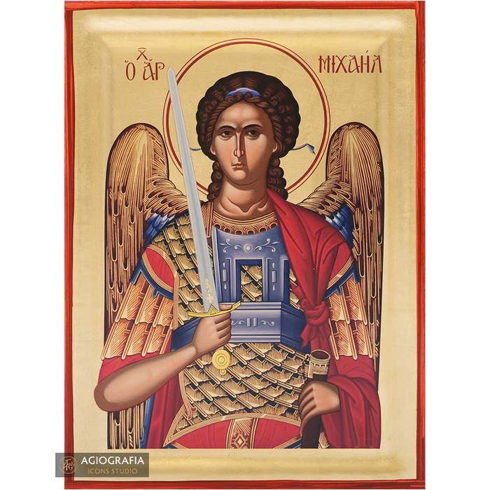Erzengel Michael orthodoxe Ikone mit matten Goldblättern