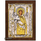 Archangel Michael Orthodox Silver Plated Icon on Wood