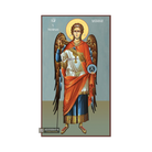 Archangel Michael Christian Byzantine Icon with Blue Background